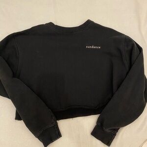 Sundance Women's Black Cropped Hoodie